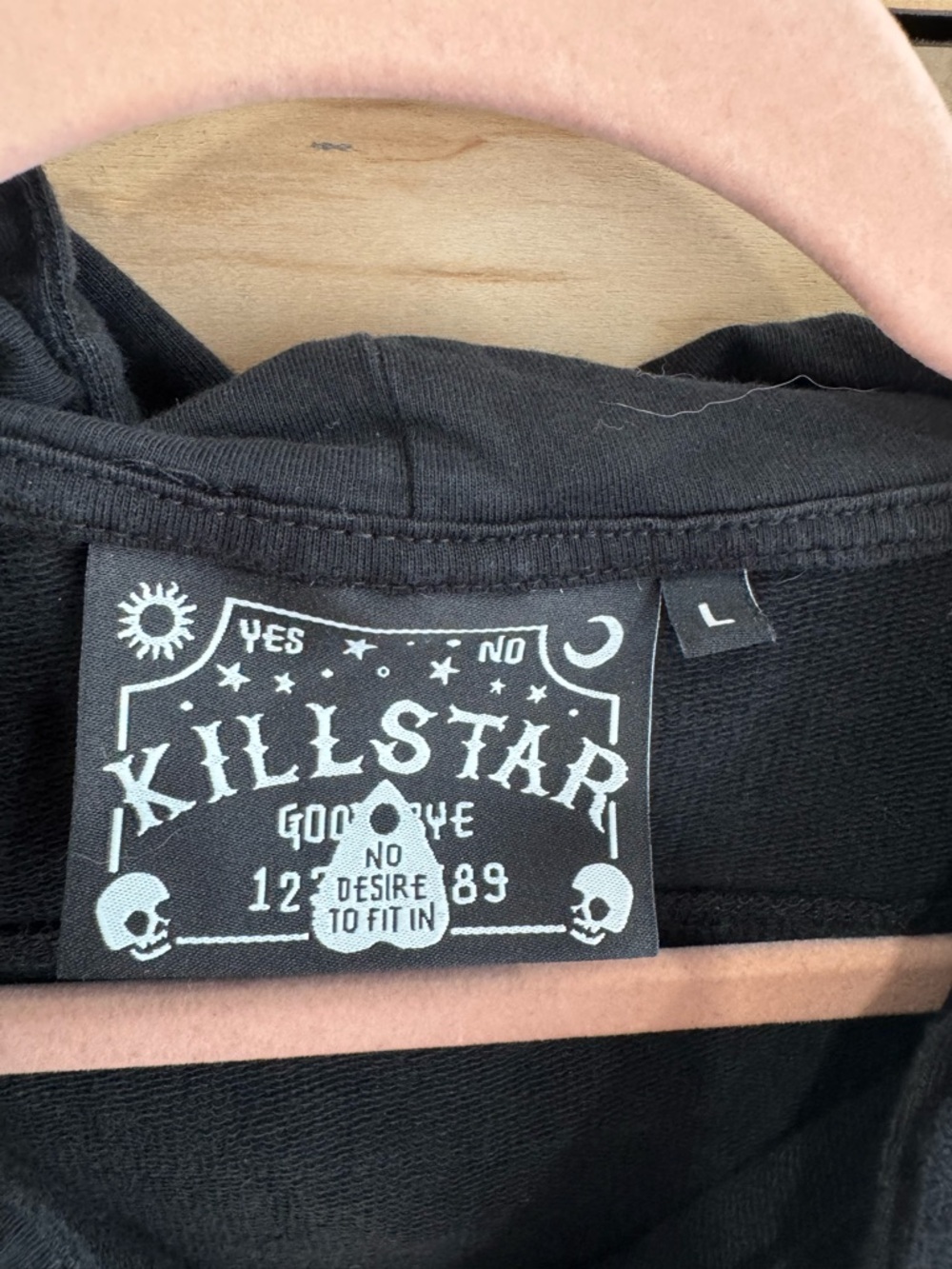 Killstar Black Hoodie with White Label Graphic - Picture 5 of 5